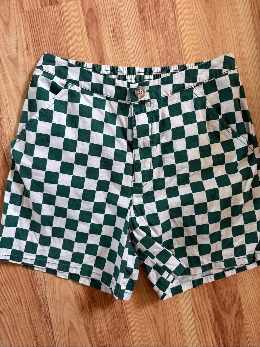 Wild Fable Green + White Checkered Shorts / Size XS